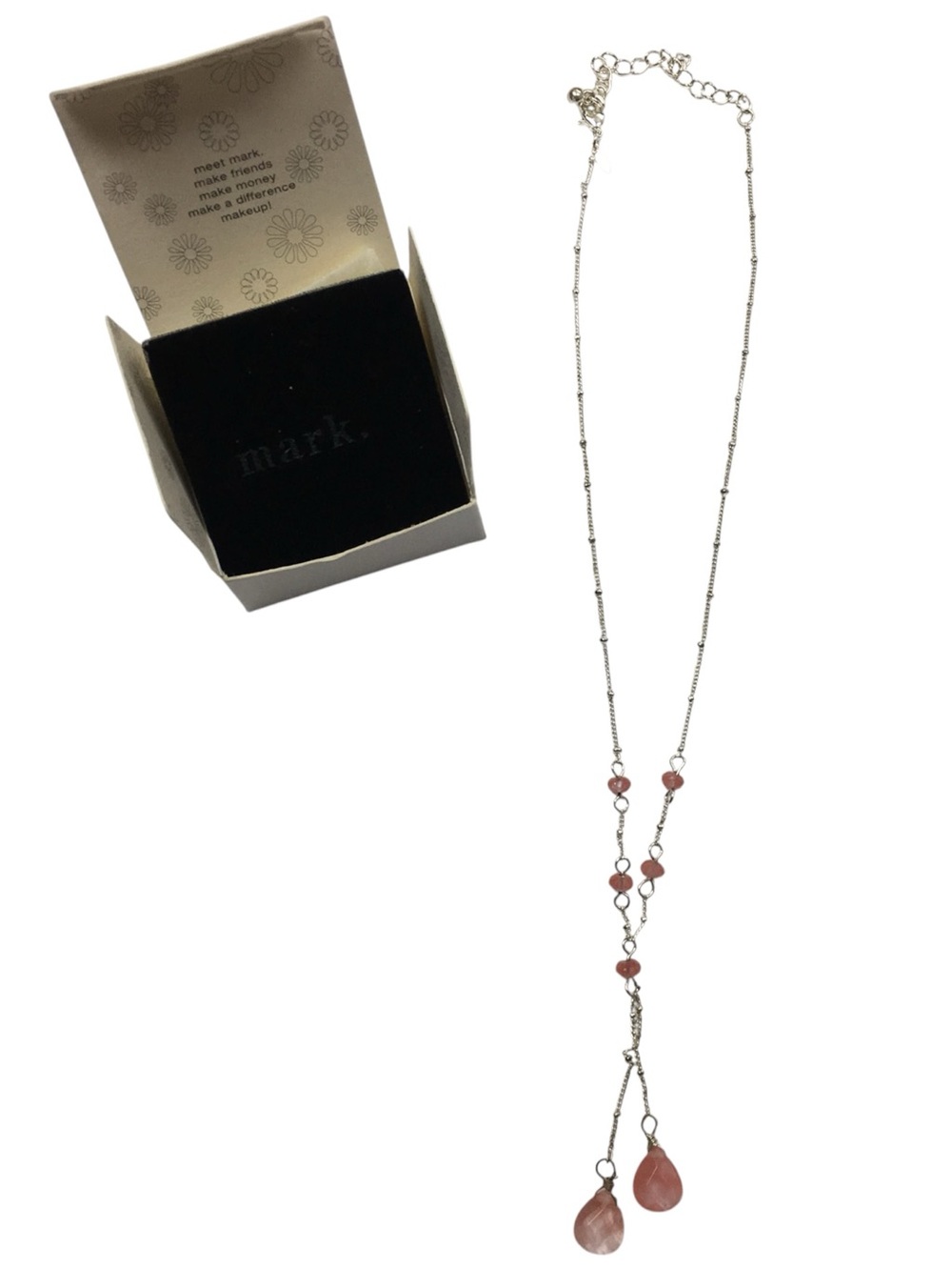 mark. Bead Cluster Drop Necklace Pink Beaded Dainty Adjustable Y2K Vintage Avo